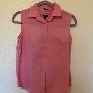 Talbots Coral Sleeveless Button-Down Shirt